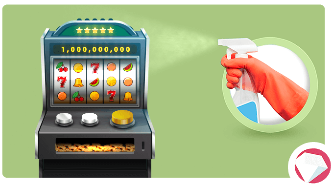Self cleaning slots machines