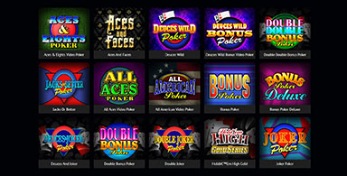 Picking form the available video poker games.