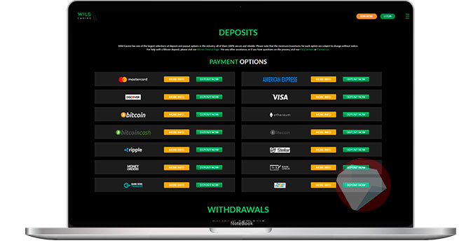 Image of Banking Options at Wild Casino