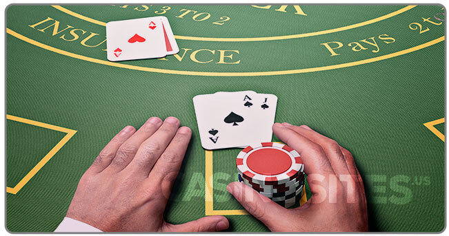 Image of a professional blackjack player at table