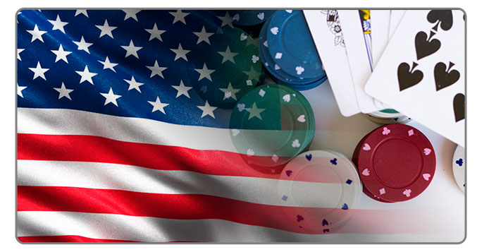 Image of USA flag and Poker Cards