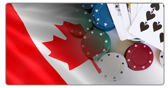 Image of Canadian Flag and poker cards