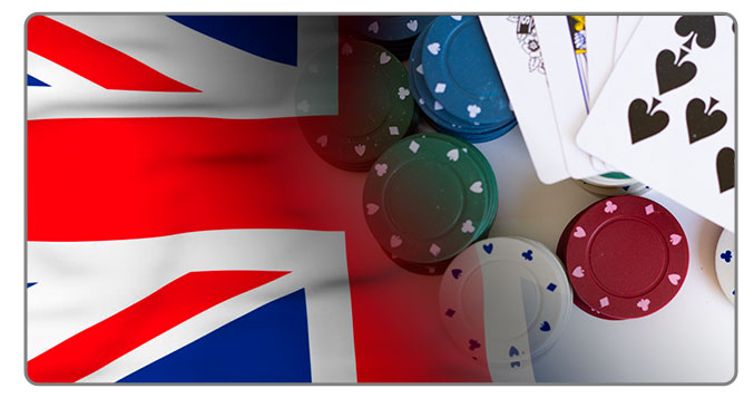 Image of UK flag and poker cards