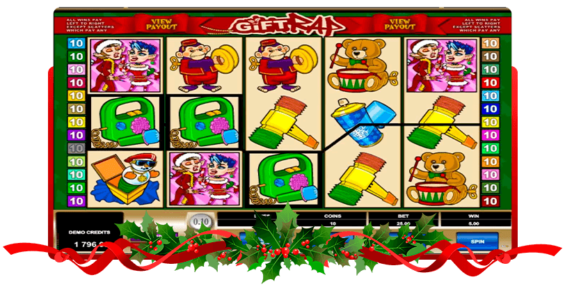 Gift Rap Slots Microgaming Screen