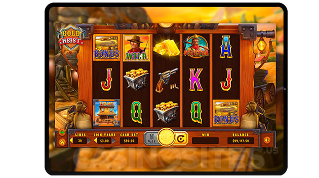 Image of the different symbols in Gold Heist