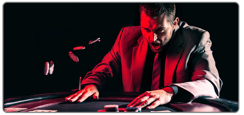 Image of poker player being anger