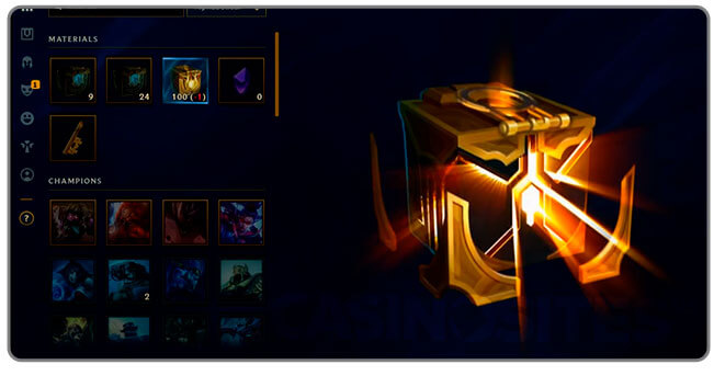 Image of Hextech chest opening in League of Legends