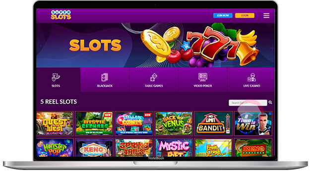 Slot game selection at superslots