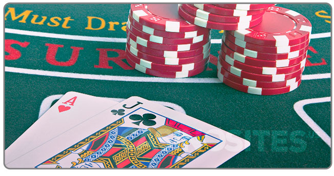 Image of a professional blackjack players cards